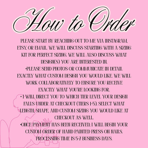 Custom 10-Piece Hand Painted Press on Nail Sets