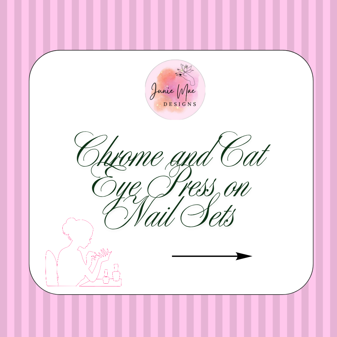 Custom Chrome and Cat Eye Press on Nails