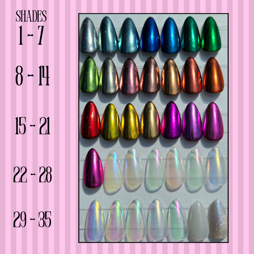 Custom Chrome and Cat Eye Press on Nails